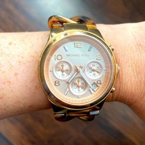 Michael Kors mixed metal and tortoise shell